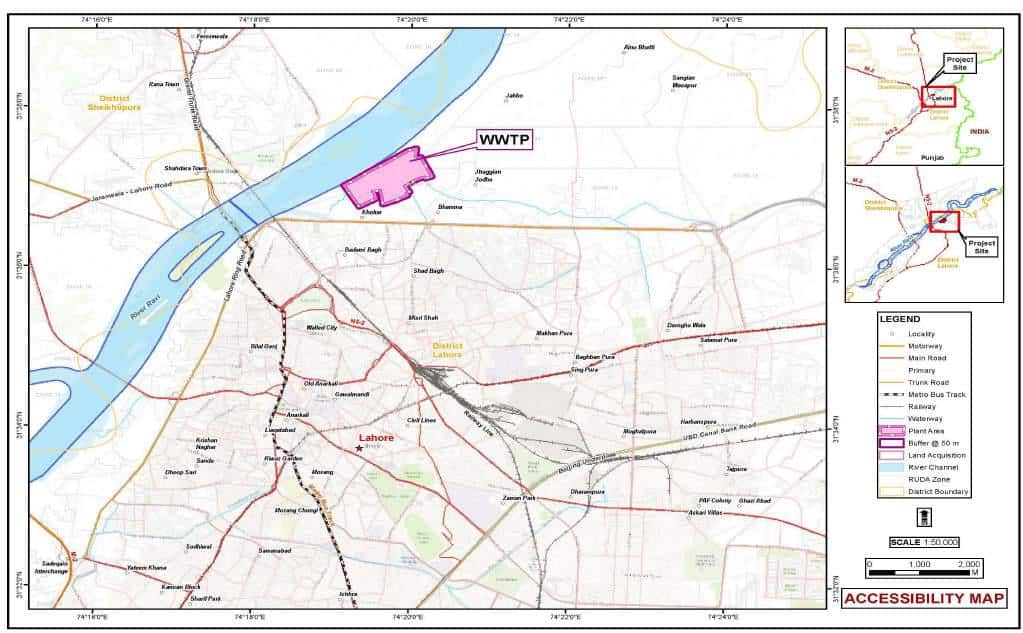 Location of RUDA Waster Water Treatment Plant