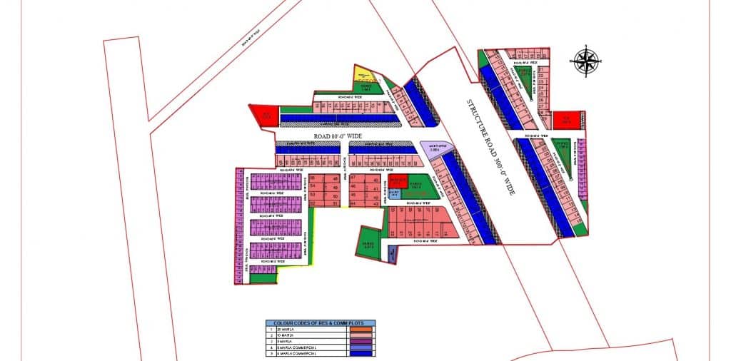 Dara Chahar Bagh Map in Jpg form
