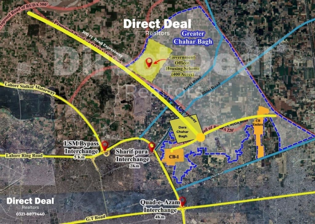 RUDA Greater Chahar Bagh Map