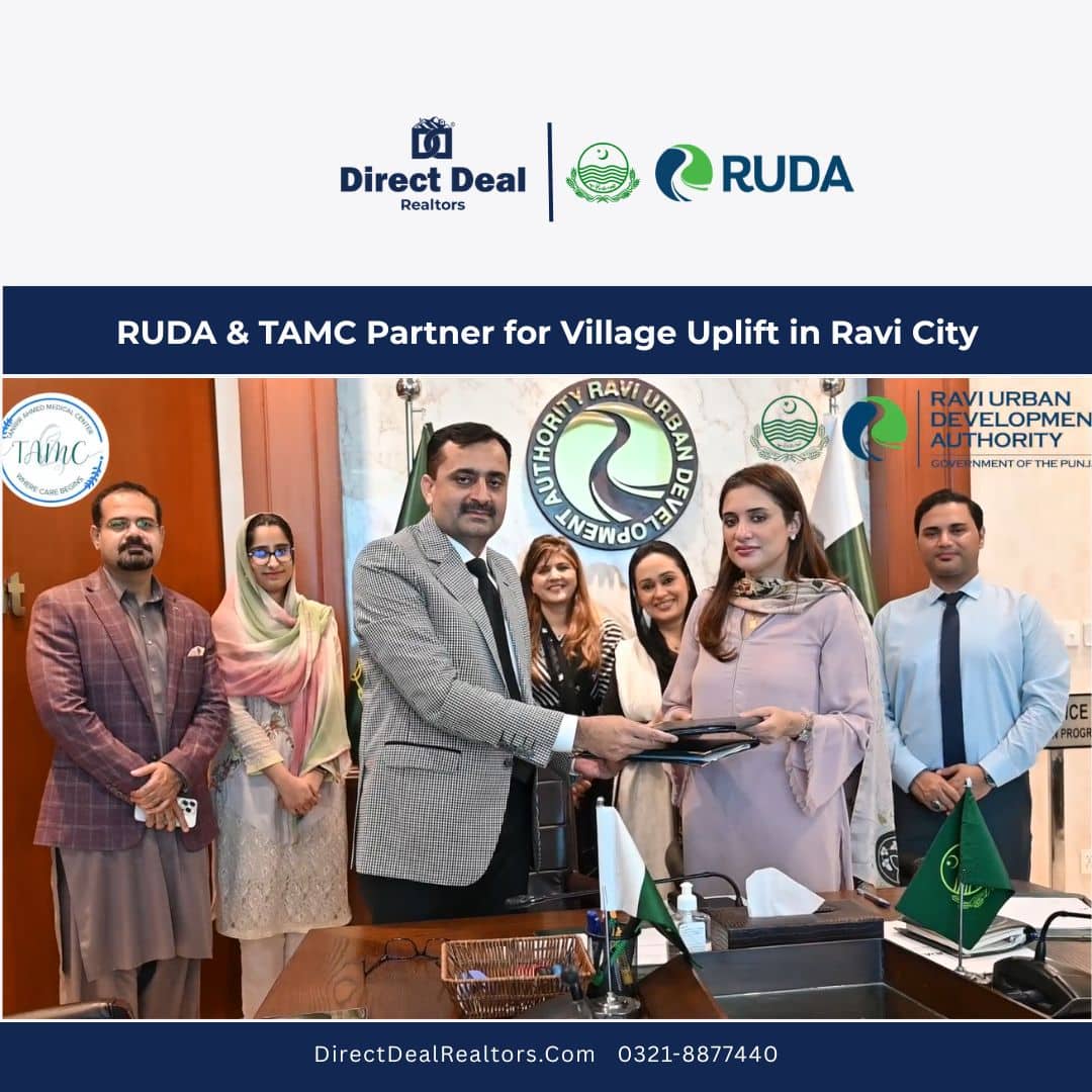 RUDA and TAMC officials signing MoU for Ravi City Village Uplift Programme.